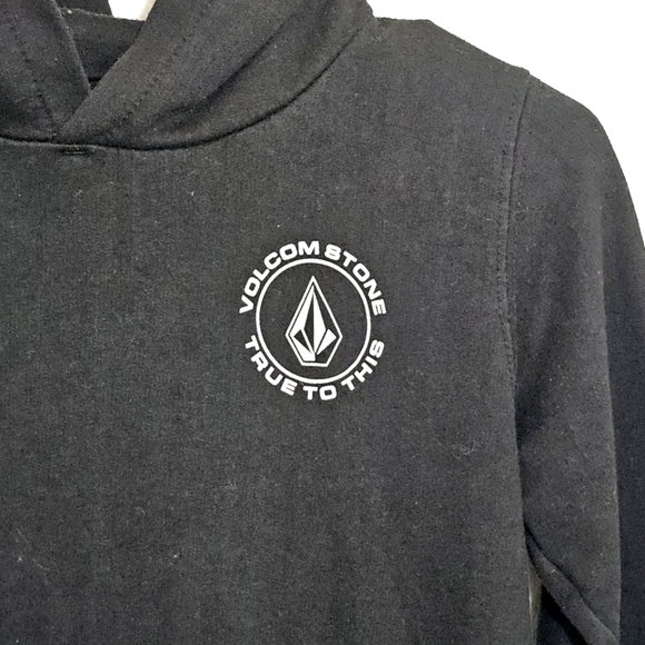 Volcom Kids Black Hoodie‎ Sweatshirt 7 Skater Street Casual Outdoor Logo - Picture 2 of 6